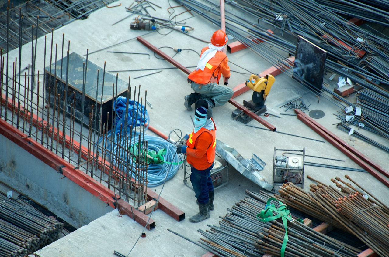 Site workers on an industrial project